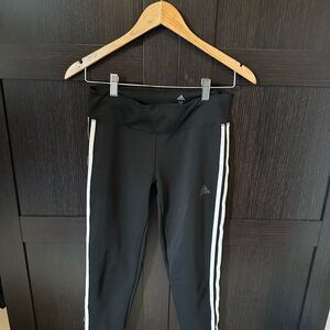 Adidas Black Leggings with White Accents